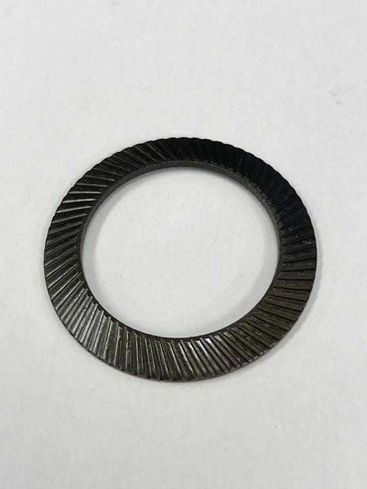 1 1/4" Serrated Belleville Lock Washer, Rib Spring Steel