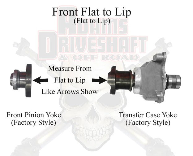 JK, Jeep Wrangler, FRONT, Rubicon or Non Rubicon, Adams Driveshaft, 1310 CV with solid U-Joints and OE Style Flange, Extreme Duty