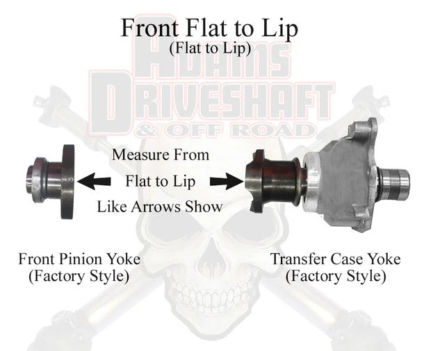 JT, Jeep Gladiator, FRONT, Rubicon, Overland, Sport, Mojave, Adams Driveshaft, 1310 CV with OE Flange Style, Extreme Duty